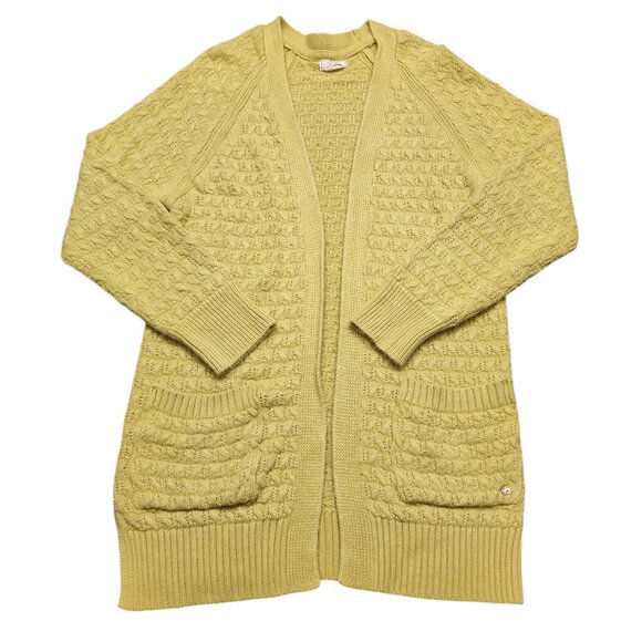 Fat Face Open Front Knit Cardigan Size 6 Yellowish Green - Picture 1 of 11